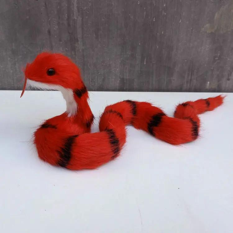 

new simulation red&black snake model plastic&furs snake gift about 26x9cm xf2840