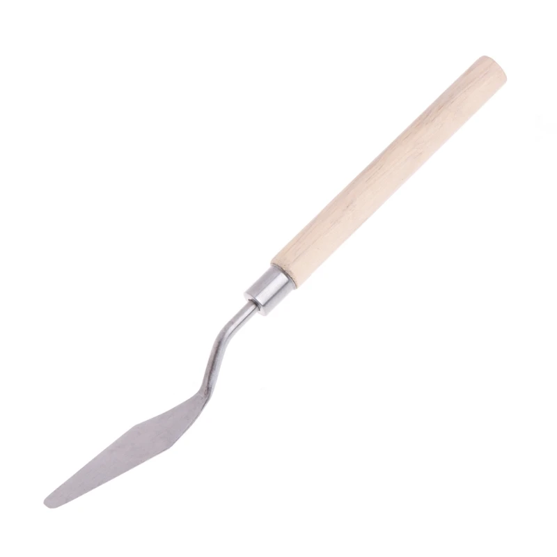 2 uds de acero inoxidable paleta, cuchillo, espátula raspador de mezcla de pintura al óleo