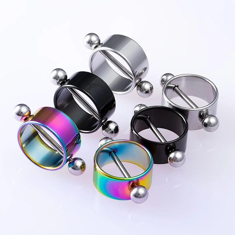 2pcs Sexy Nipple Ring Piercing Stainless Steel Nipple Shield Stud Barbell Breast Silver Color for Women Body Jewelry Gift 14G