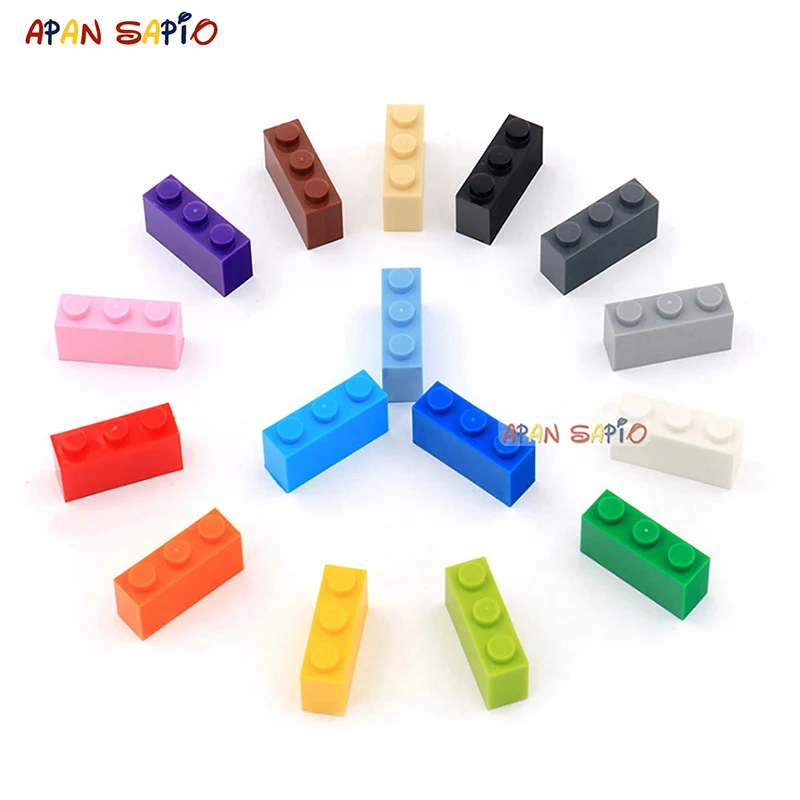 300pcs Thick 1x3 Dot DIY Building Blocks Figures Bricks Educational Creative Size Compatible With 3622 Toys for Children Choice