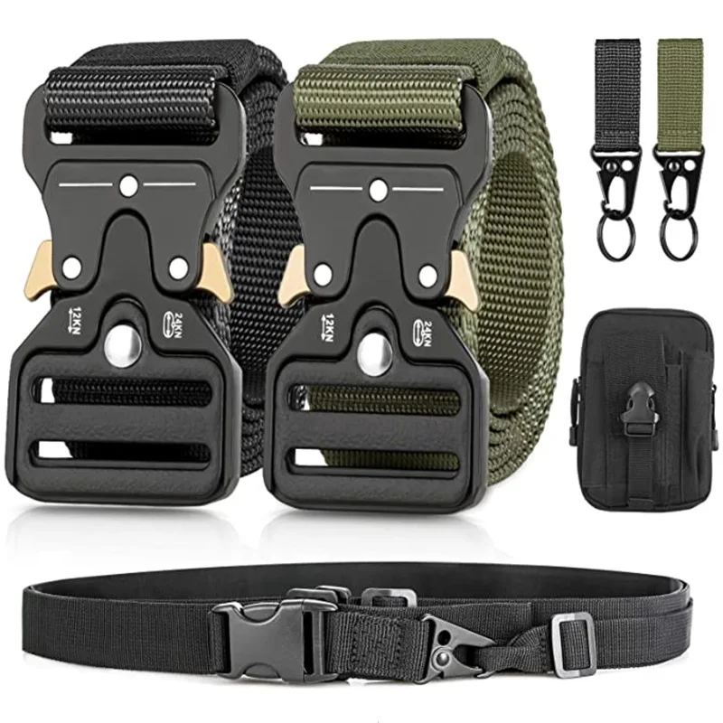 

3.8CM Tactical Men Belt Miloiatry Rigger Nylon Web Duty Work Belt with Quick Release Buckle for Hunting CS Outdoor Sports