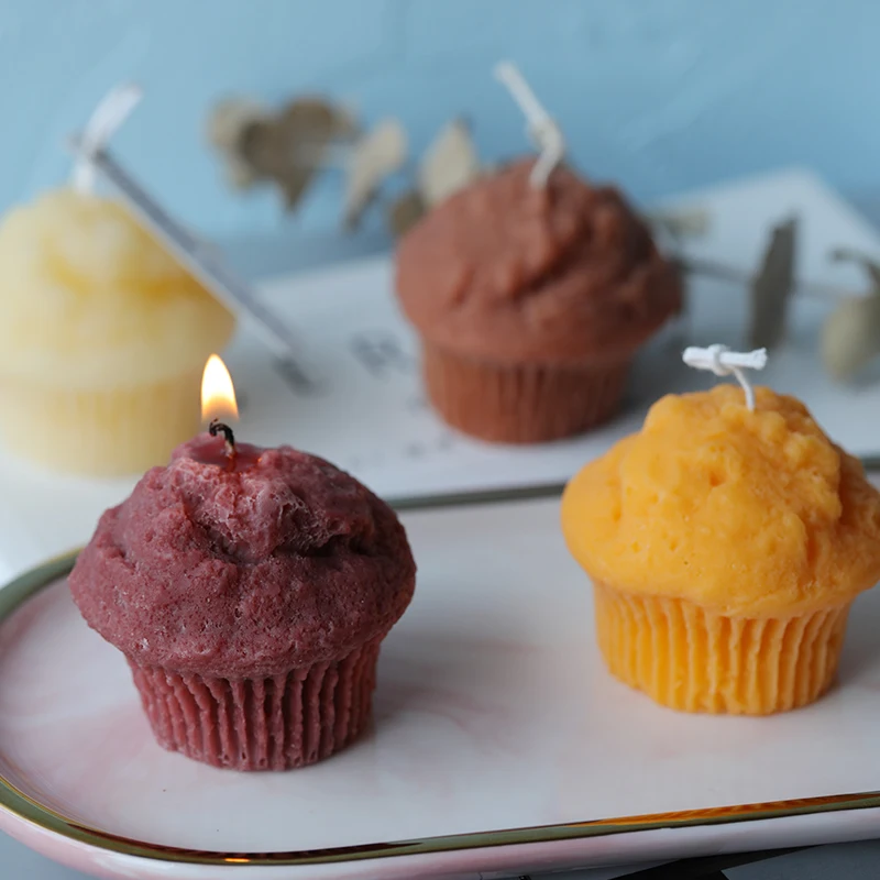 3D Muffin Cup Cake Shape Silicone Scented Candle Mold 3D Silicone Soap Mold Candle Mold Christmas Home Decoration