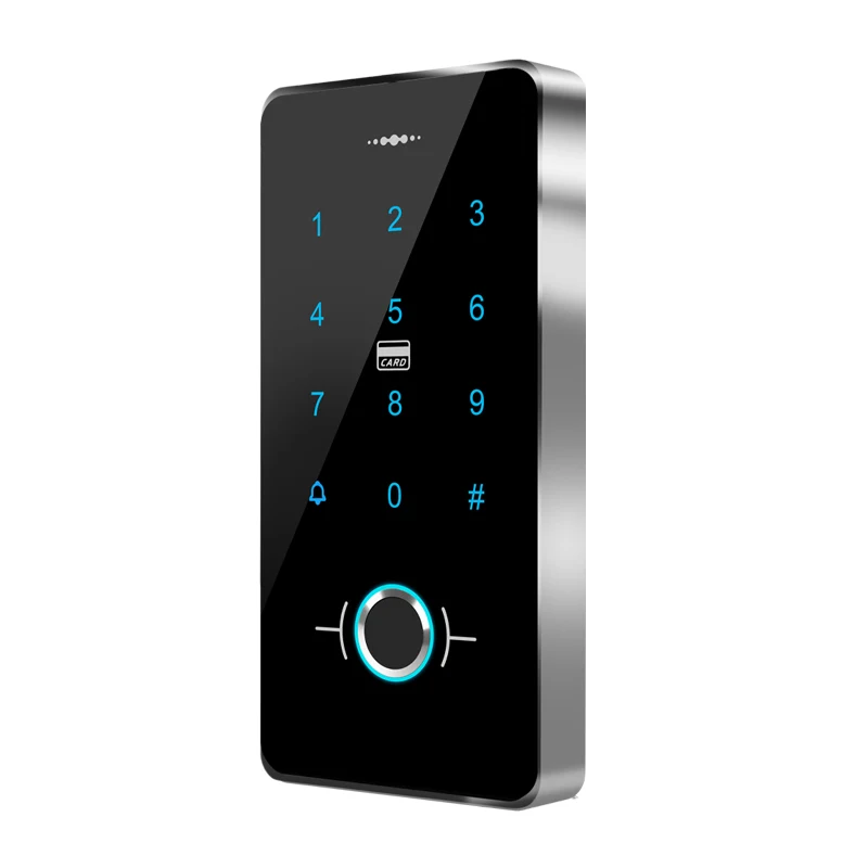 Outdoor IP68 Waterproof Fingerprint Access Control Keypad RFID Keyboard Touch Panel Electronic Door Opener System 13.56MHz Cards