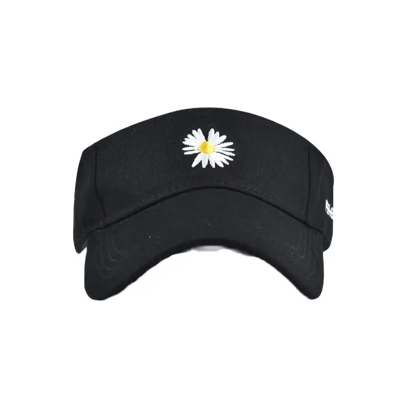 Empty top sun visor hats women female summer sun baseball caps embroidery floral new