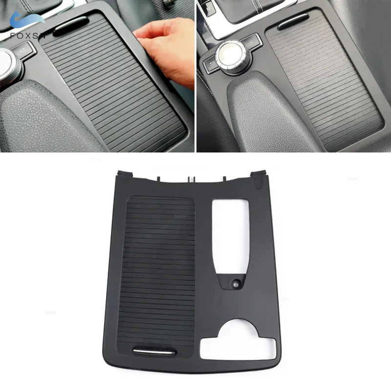 For Mercedes Benz C E class W204 C180 W212 E260 E300 Center Armrest Console Water Cup Holder Shutter Outer Frame Protective Trim