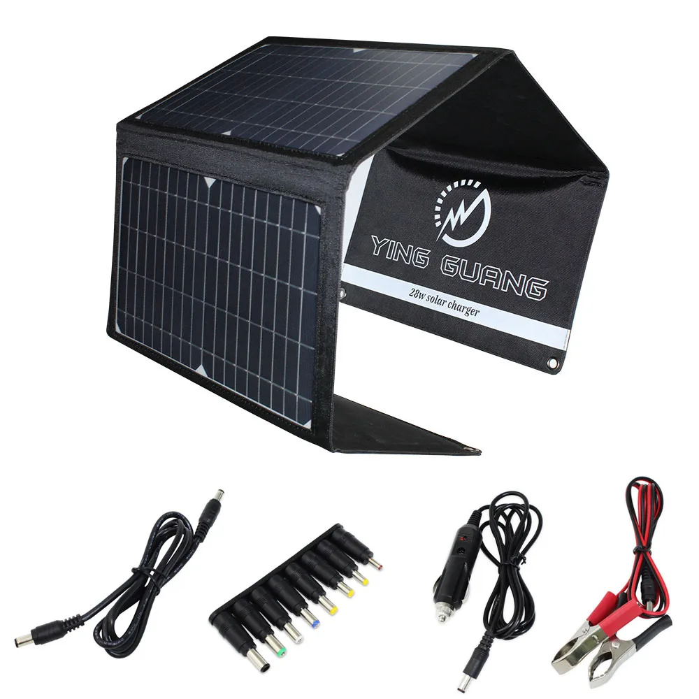 Pannello solare pieghevole 12v 18v monocristallino doppio usb portatile pieghevole pannelli solari caricabatterie per batteria del telefono