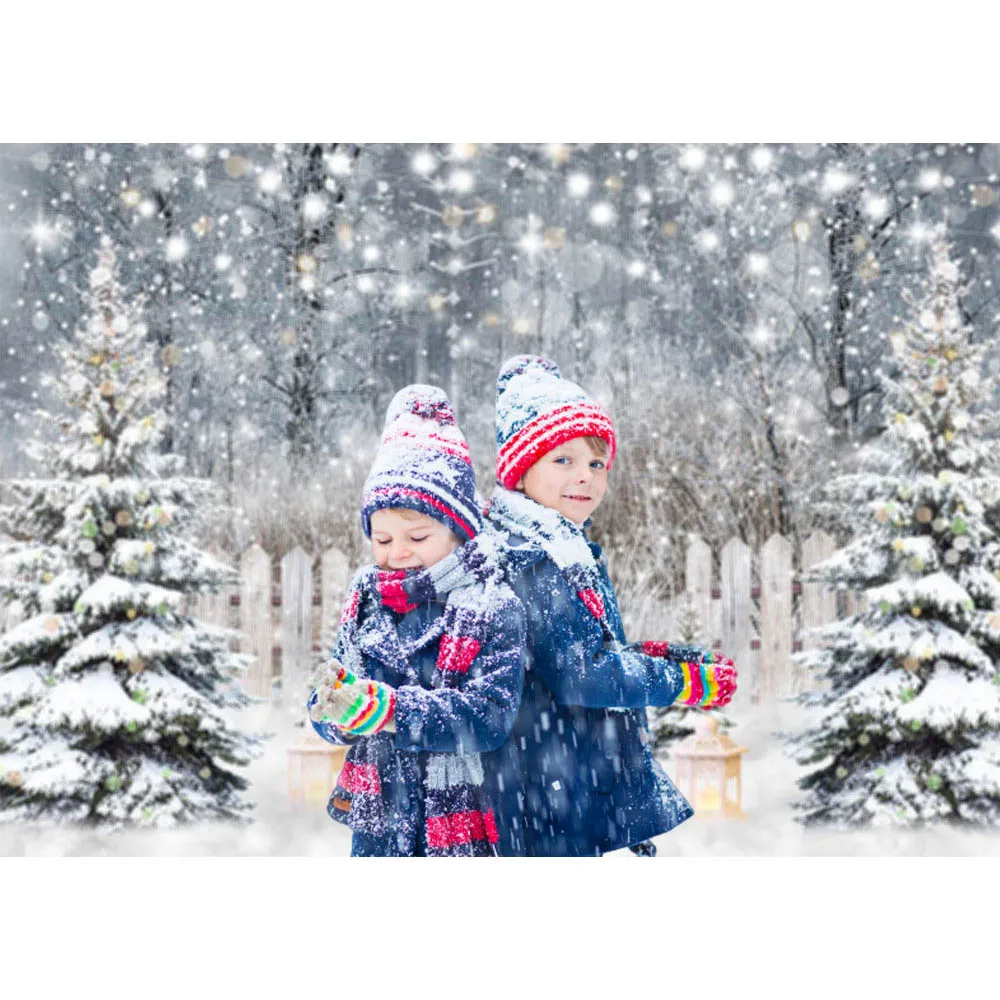 Winter Snow Jungle Wonderland Backdrops for Photography Christmas Kids Portrait Photo Props Studio Booth Background Photoshoot