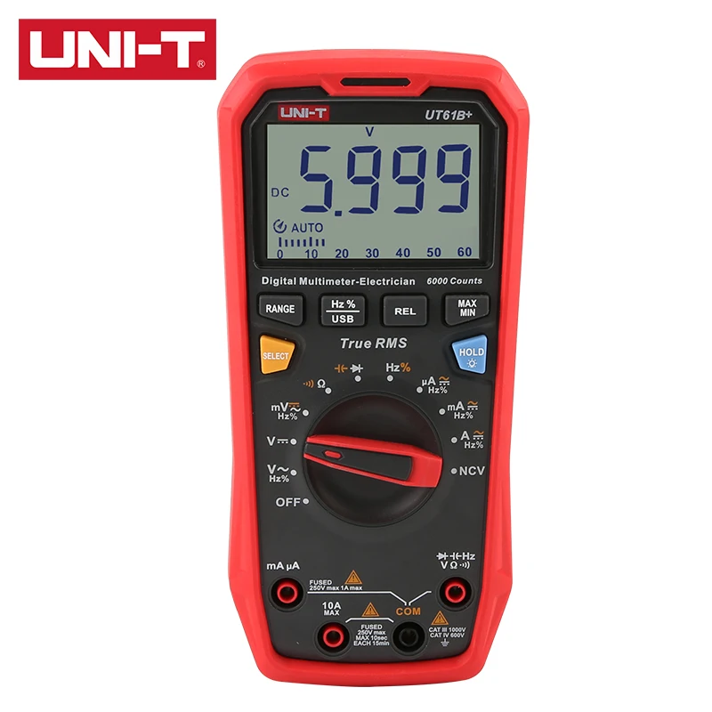 UNI-T  UT61E+ UT61B+ UT61D+ 1000V True RMS Digital Multimeter  1000V AC/DC  Duty cycle NCV Diode test  On-off Measurement