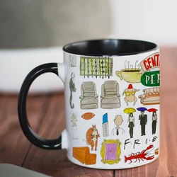 2022 New FRIENDS TV Show Coffee Mugs 11oz Black Pink Ceramic Tea Mug Best Friends GIft Milk Cup Christmas Gift Mug