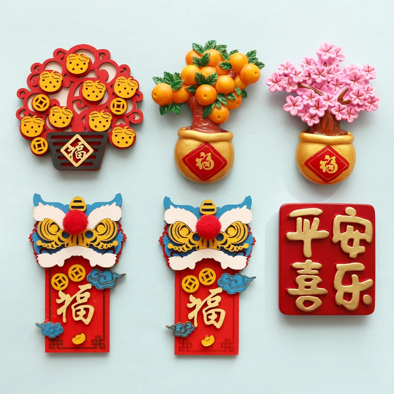 Handmade Chinese Style Fortune Tree kwiaty 3D magnesy na lodówkę pamiątki turystyczne lodówka naklejki magnetyczne prezent