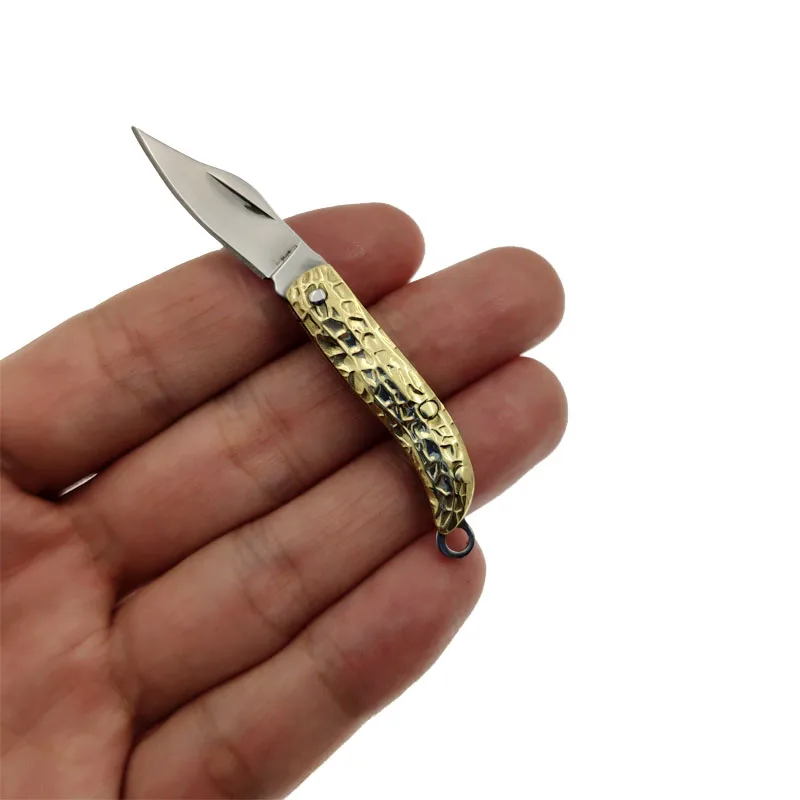 Swayboo Big Size Peanut Eagle Brass Handle Stainless Steel Mini Portable Pocket Knife Gift Unpacking EDC Tiny Keychian Knife