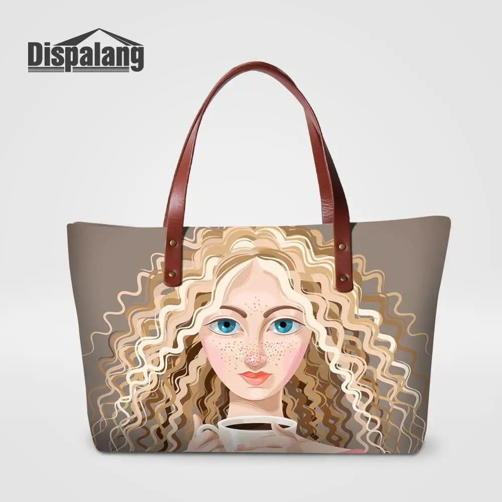 Women Fashion DIY Totes Bag For Wedding Cartoon Printing Handbag For Teenage Girls Large Capacity Shoulder Bag Ladies Beach Bags