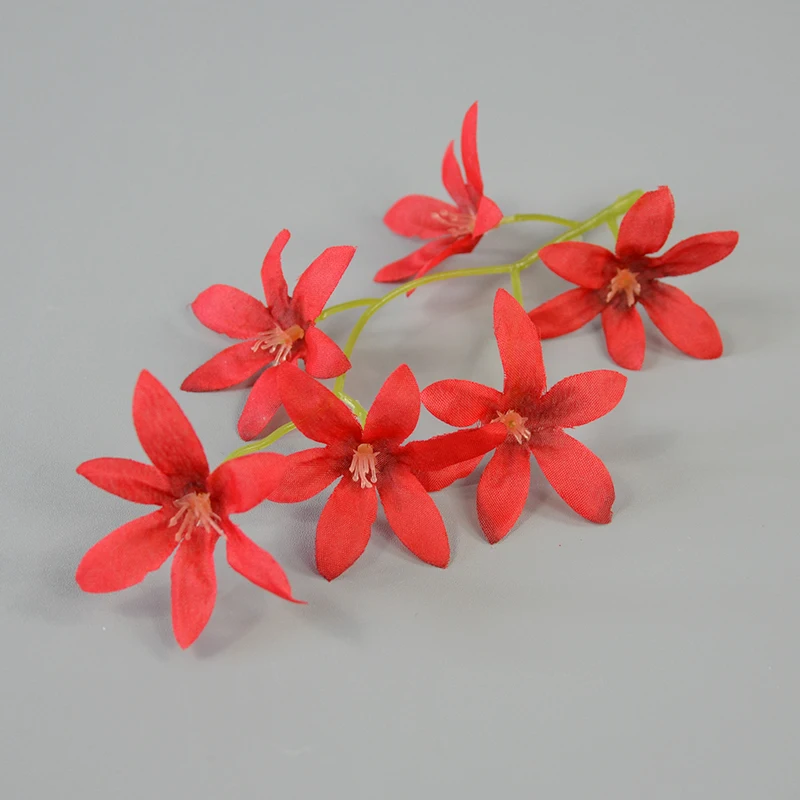 50PCS Artificial Fake Silk Orchid Cattleya Flower Head For Diy Wedding Home Garland Headwear Wearth Decorative Accessory Props