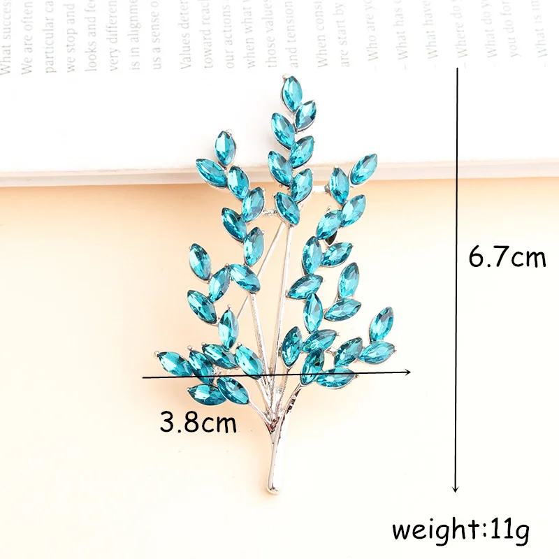 Pomlee Crystal Flowers Leafs Brooches For Women Wedding Party Jewelry Alloy Bossom Wintersweet Brooch Pin High Quality