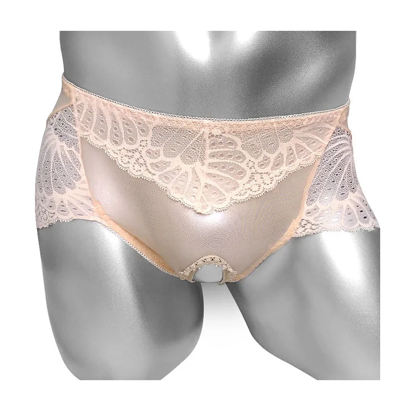 

Men Lace Panties Sexy Open Crotch Gay Lingerie Stretch Male UnderwearBriefs Thong Sissy Exotic Crotchless Underpants