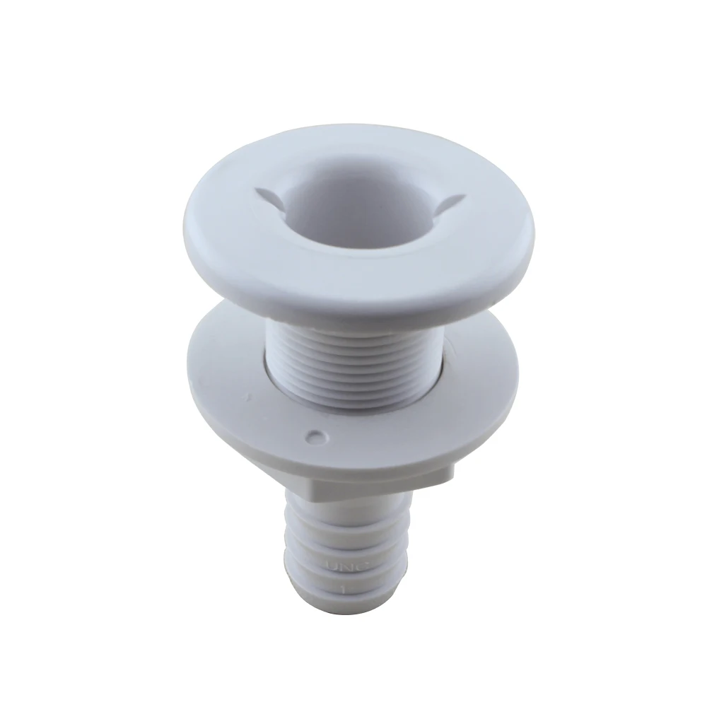 ABS Plastic White Through Hull Fitting 5/8 inch 3/4 inch 1 inch 1-1/4 inch 1-1/2 inch 2 inch Marine Hardware Thru Hull Outlets