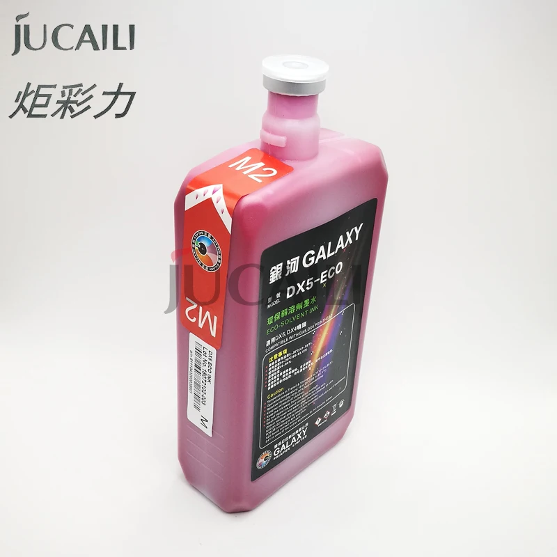 

Чернила Jucaili 1000 мл Galaxy Eco Solvent для печатающих головок Epson XP600, DX5, DX7, I3200 для широкоформатных принтеров китайского бренда Xuli Human.
