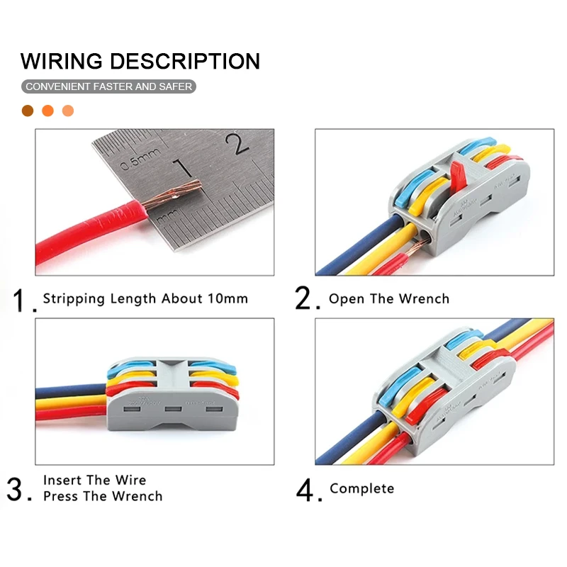 Boxed Quick Butt Universal-Kabelst ecker//Home Elektrokabel Docking-Verbindung Push-In-Kabel klemmen block