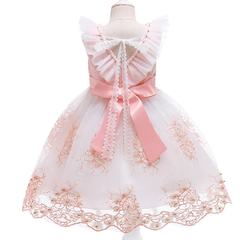 

3-10Y Flower Toddler Tutu Dress Kids Dresses For Girls Clothes Children Costume Lace Princess Party Wedding Dress Girl Lacing