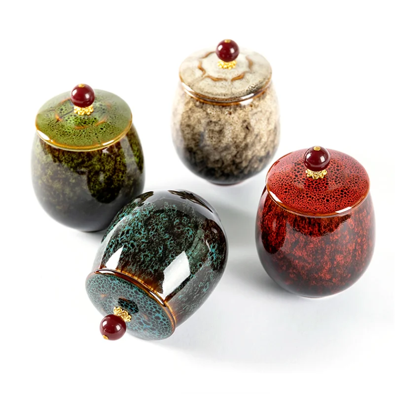 فرن تغيير السيراميك تخزين مختومة جرة مع غطاء الشاي العلبة الرئيسية صندوق الشاي الغذاء تنظيم صندوق برطمان للحلوى الديكور خزان