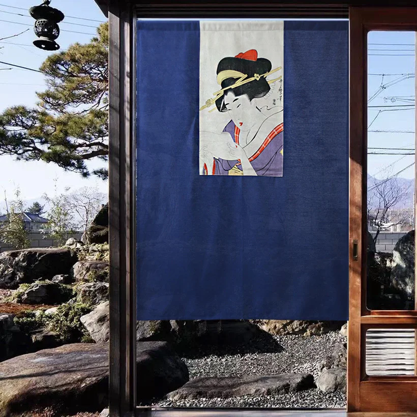 

Japanese style Ukiyoe painting portrait of a lady door curtain separation half curtain hanging beauty picture home decoration