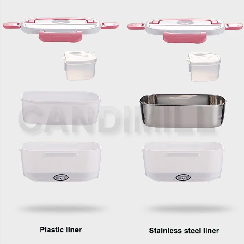 CANDIMILL 110V/220V Elektryczny Podgrzewacz do Lunchu Podgrzewacz do Jedzenia Ryżowar Pojemnik Podgrzewający Pudełka Bento Wkładka ze Stali Nierdzewnej