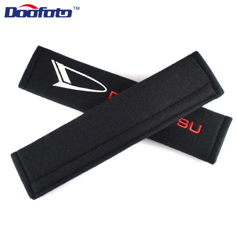 Doofoto Car Seat Belt Cover Shoulder Protective Pad For Daihatsu Terios Sirion Mira Materia Rocky YRV Feroza Charade Accessories