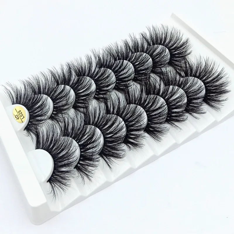 5/8 pairs 25mm mink lashes 3D dramatic false eyelashes handmade fluffy eyelashes natural long 25mm eyelash extension makeup