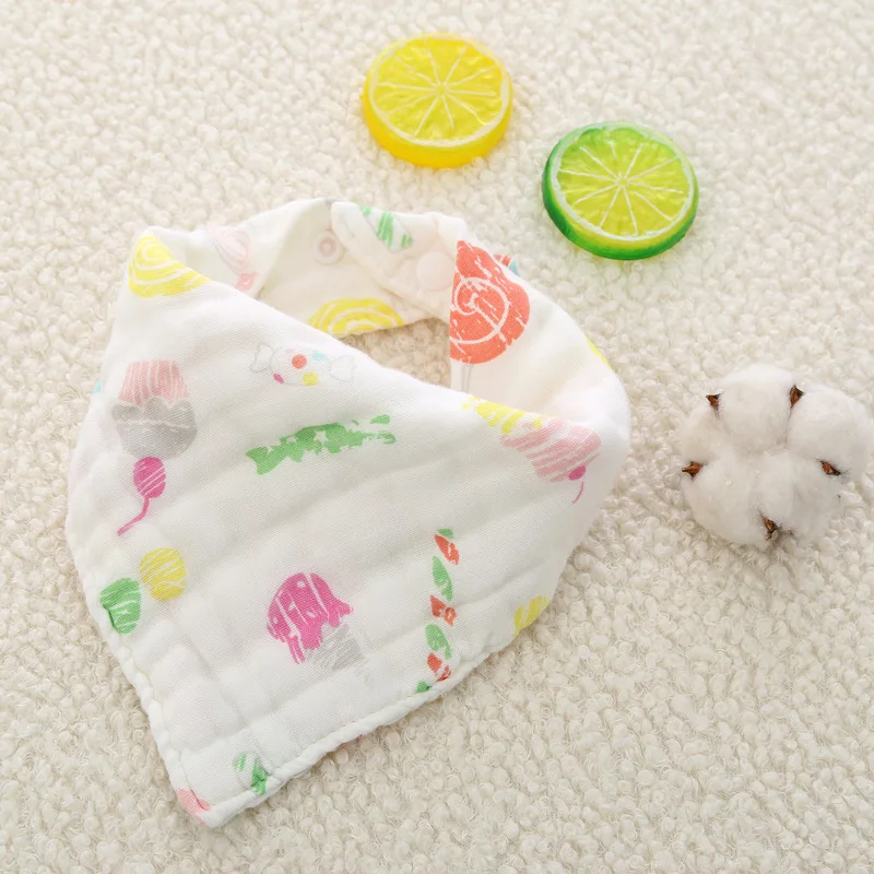 8-layer Muslin Baby Bibs 100% Natural Cotton Soft Baberos Bebe Animal Bandana Infant Smock Burp Cloth Feeding Saliva Towel