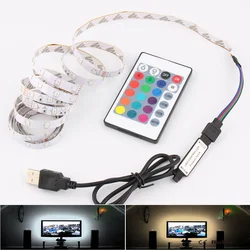 5V listwy RGB LED USB SMD 2835 komputer stancjonarny podświetlenie TV 50CM 1M 2M 3M 4M 5M 5V USB taśmy LED światła RGB taśmy taśmy DC 5V