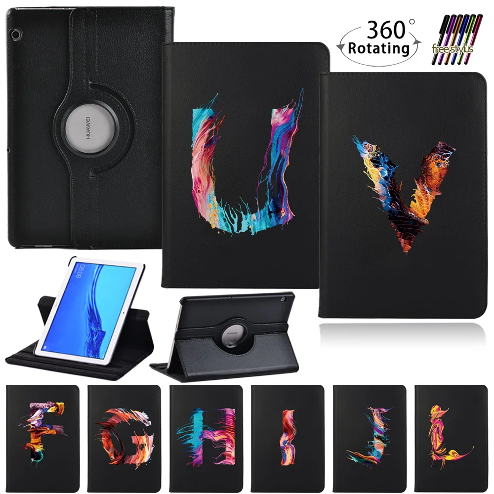 

For Huawei MediaPad T3 10 9.6"/T5 10 10.1" 360 Degrees Rotating PU Leather Stand Flip Tablet Cover Case for AGS-L09-L03 W09