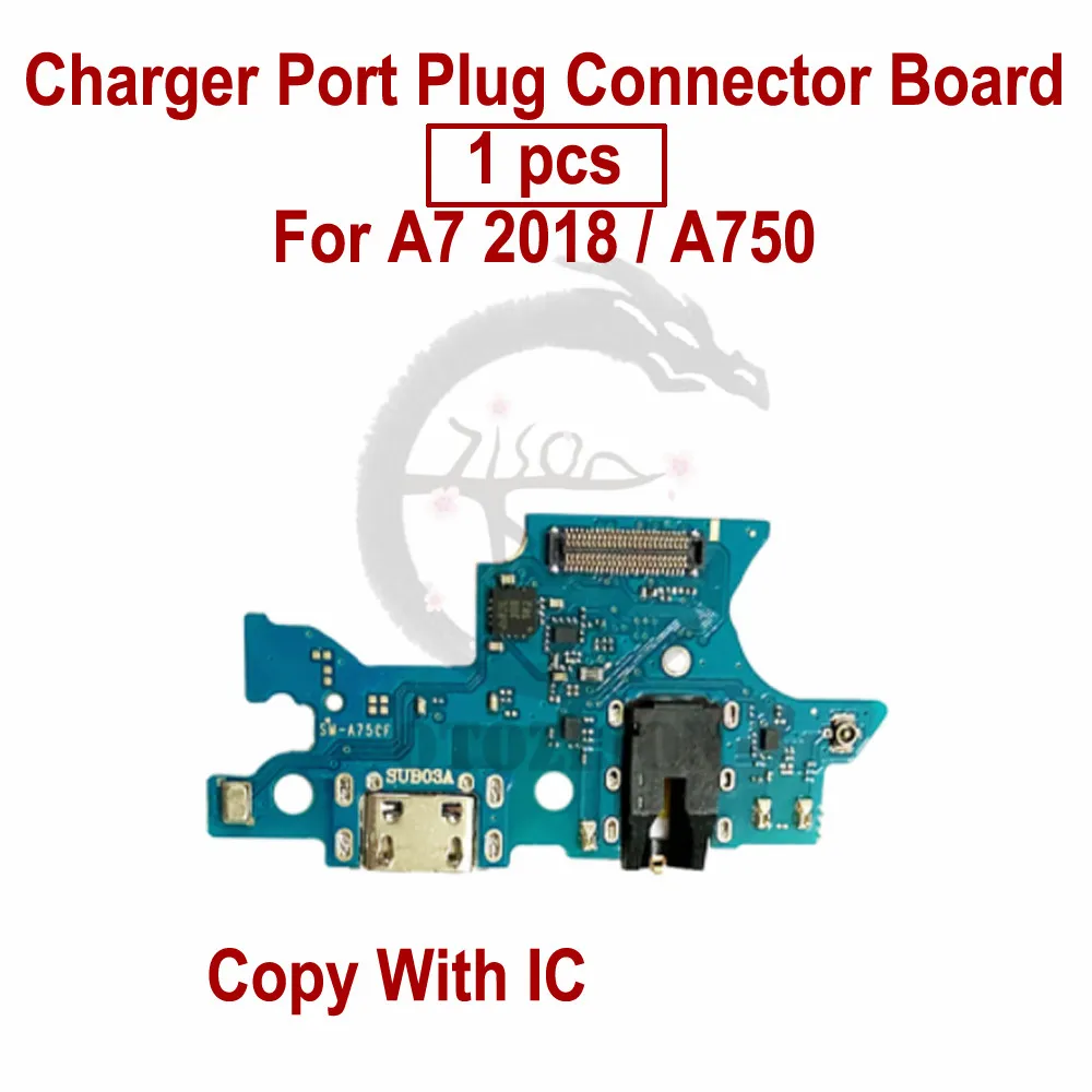 USB Charger Plug Connector For Samsung Galaxy A7 2018 A750F Signal Antenna Fingerprint Home Button Flex Cable Headphone Jack