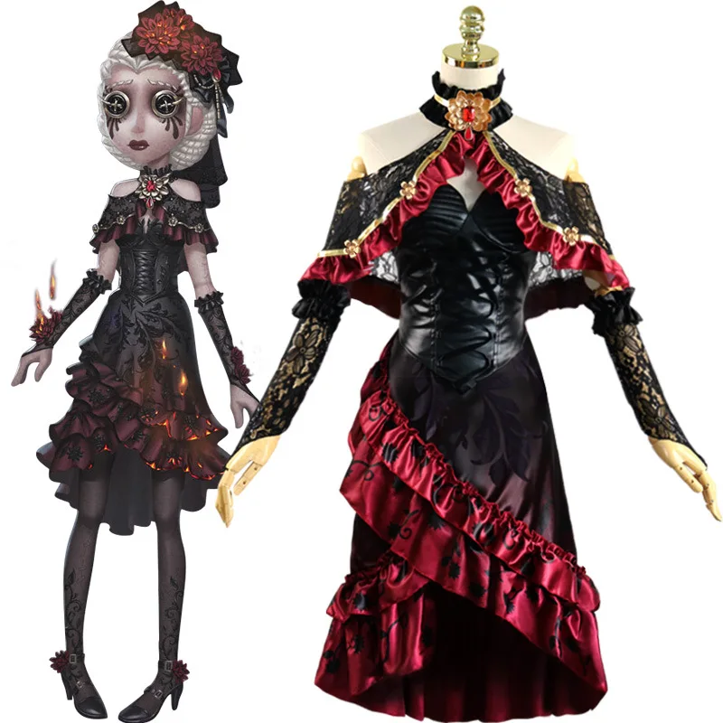 Identidade Jogo V Fantasia de Cosplay para Mulher, Doutor Emily Dale, Pele de Uniformes Bath Fire, Vestido Extravagante, Festa, Halloween, Novo