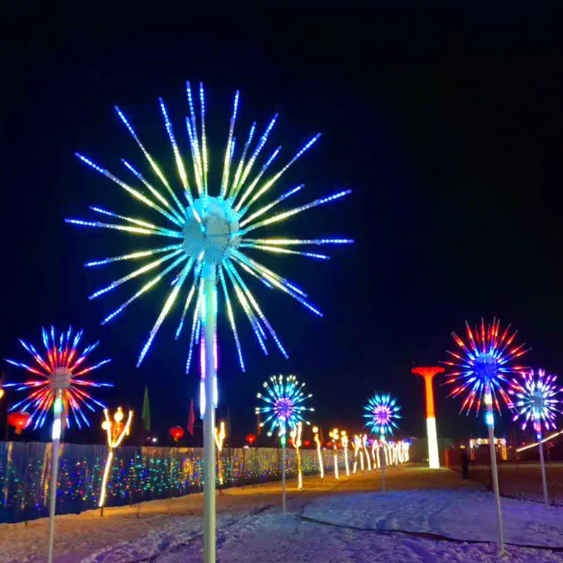 

Outdoor Garden Decoration LED Fireworks Light Christmas Tree 20pcs Branches Colorful Changing Landscape Lamp