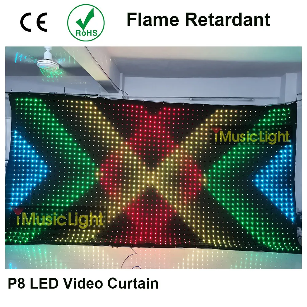 Madrix P8 3m*4m Led Video Curtain cortina de video led for stage party birthday weeding Band Pub Christmas Decoration