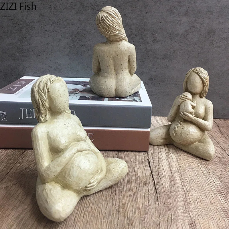 Kobieta w ciąży Retro charakter żywice statua dekoracja biurka kobiety w ciąży rzeźba ozdoby biurko Decor figurka statuetka