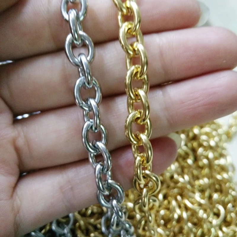 Fashion Jewelry Width 8mm Curb Cuban Mens Necklace Chain Gold 316L Stainless Steel Necklaces for Men