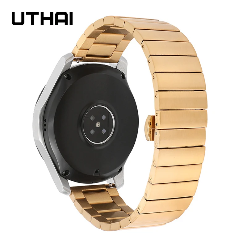 UTHAI P52 Smart Watch for Men Women Band Watchbands Stainless Steel Strap Quick spring bar For Samsung Galaxy Watch 4 Bracelets