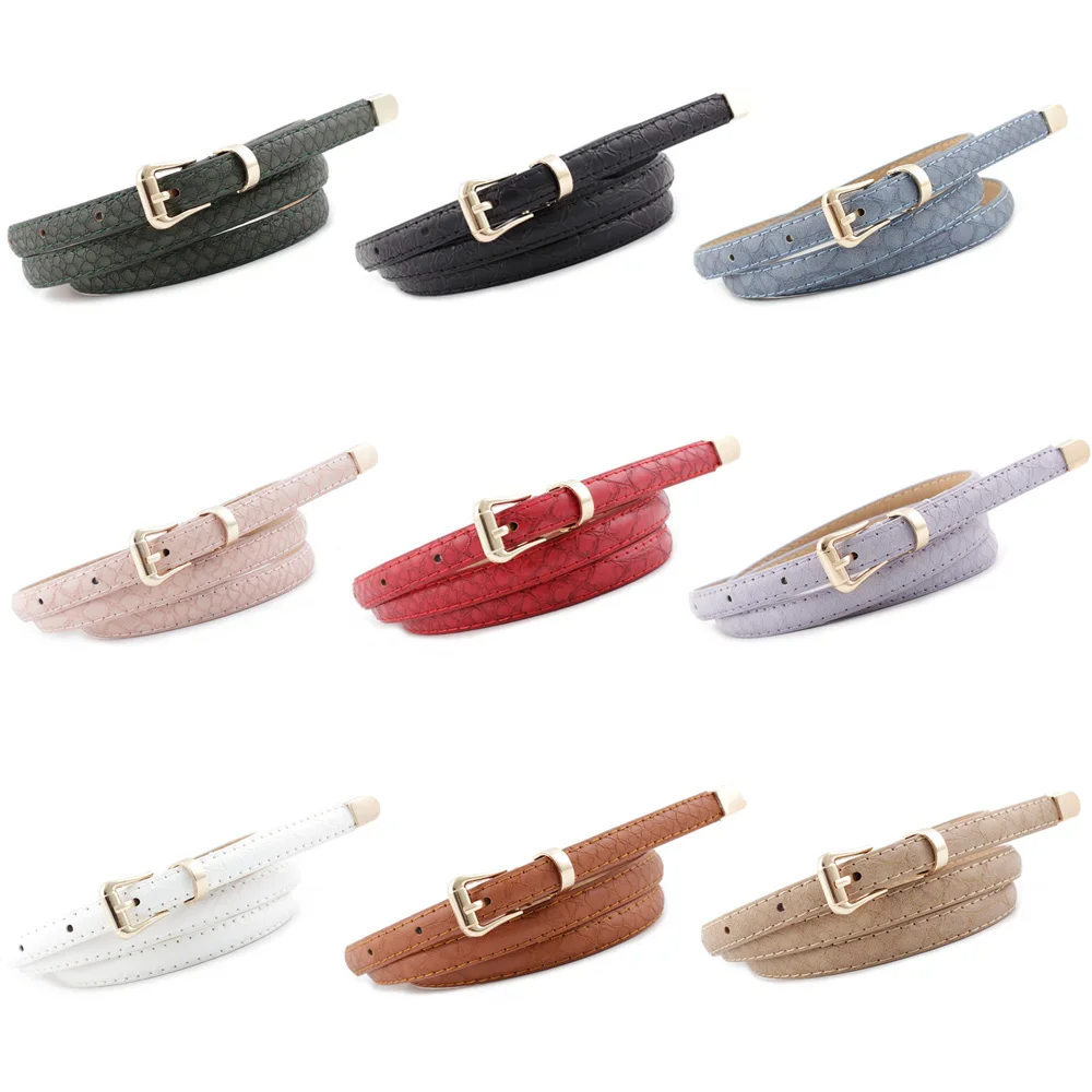 

Women Narrow Belt Snake Pattern Thin Belts Casual Wild Dress Waistband Decor BLTYN0357
