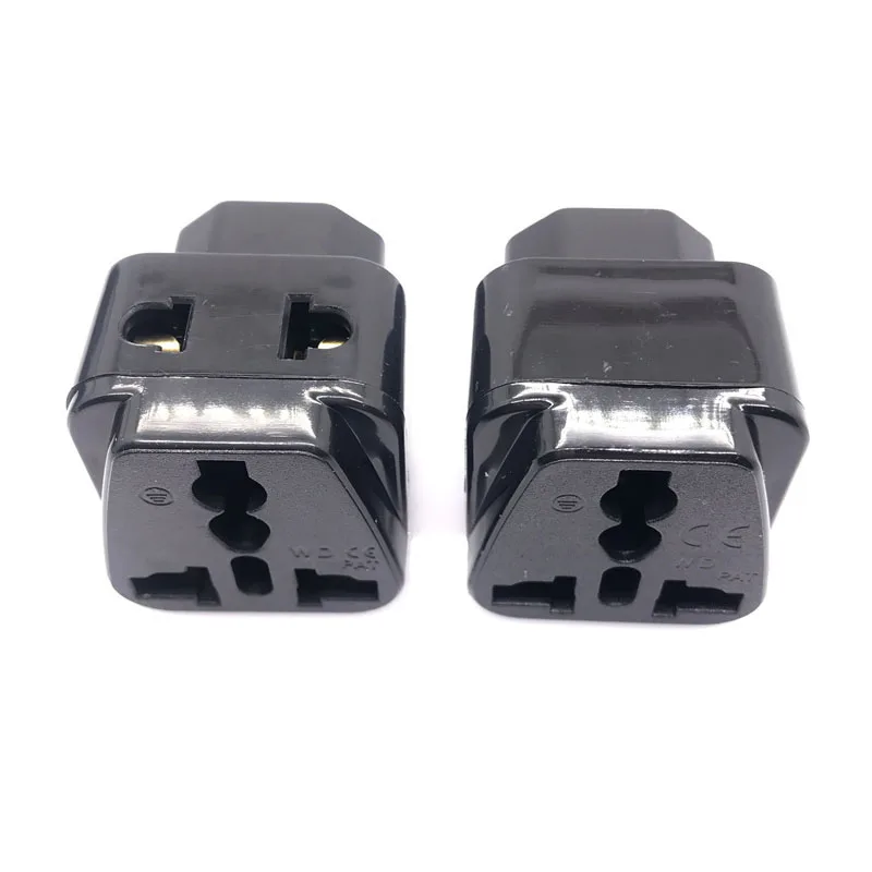 1pcs 2pcs Black 250v 10a copper IEC320 PDU C13 C14 outlet convert connector wd320 Travel power adapter plug