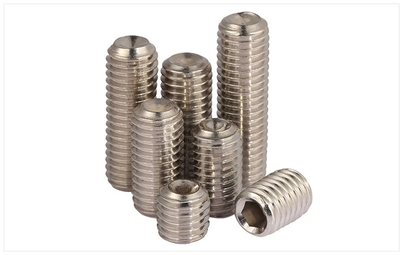 

DIN916 304 stainless steel set screws Concave hex socket Chimi screw M1.6 M2 M2.5 M3 M4 M5 screw headless Top wire machine screw