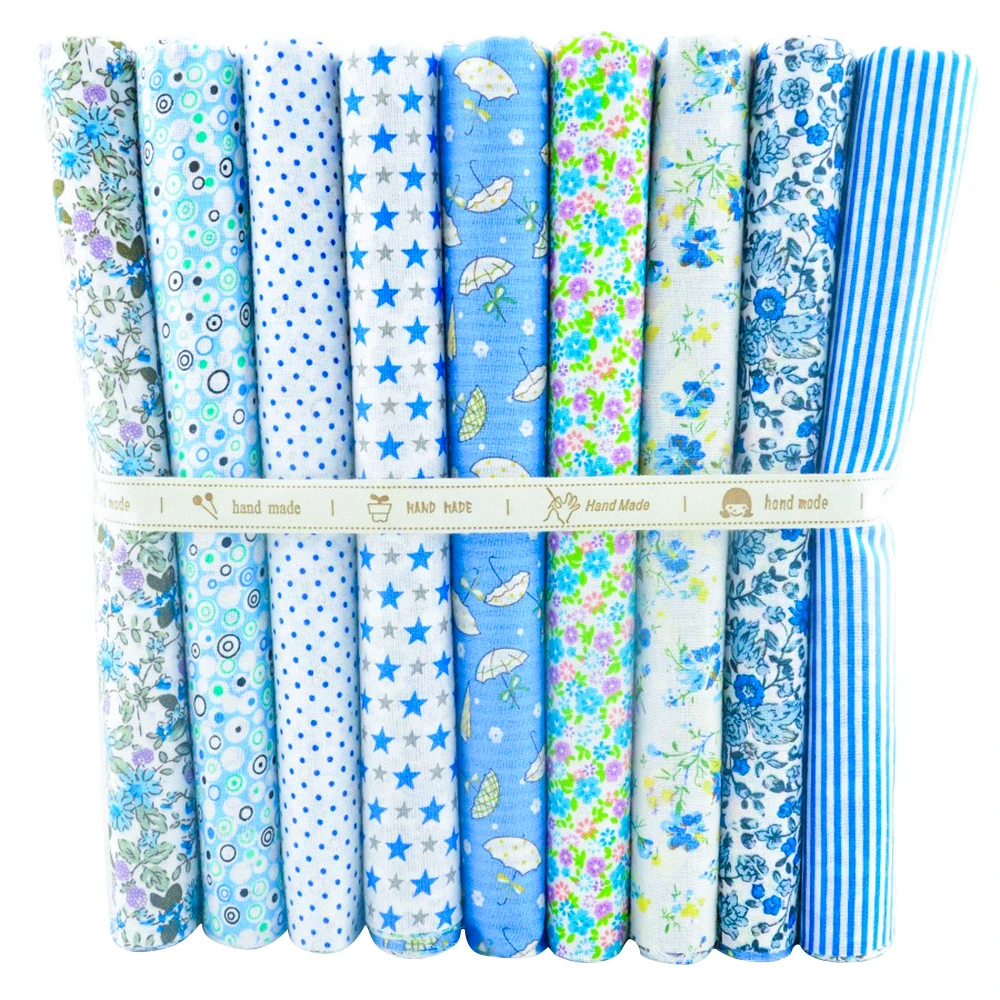 

Booksew 50cmx50cm 9 pieces"Cute Blue" Cotton Fabric Fat Quarters Scrapbooking Sewing Cloth DIY Patchwork Scrapbooking Dolls