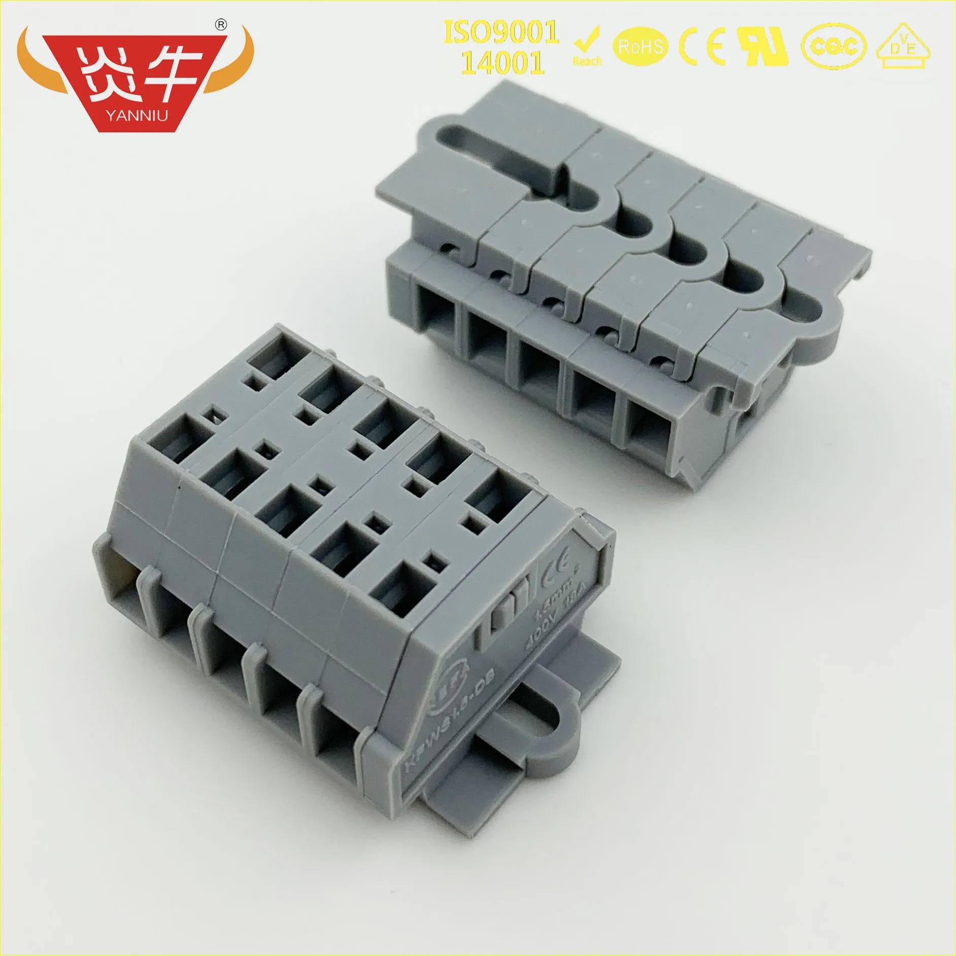 50Pcs KFWS1.5 DB 5.0 2P ~ 12P PCB SPRING TERMINAL BLOCKS WS1.5 5.0mm 2PIN ~ 12PIN PHOENIX CONTACT DEGSON KEFA YANNIU