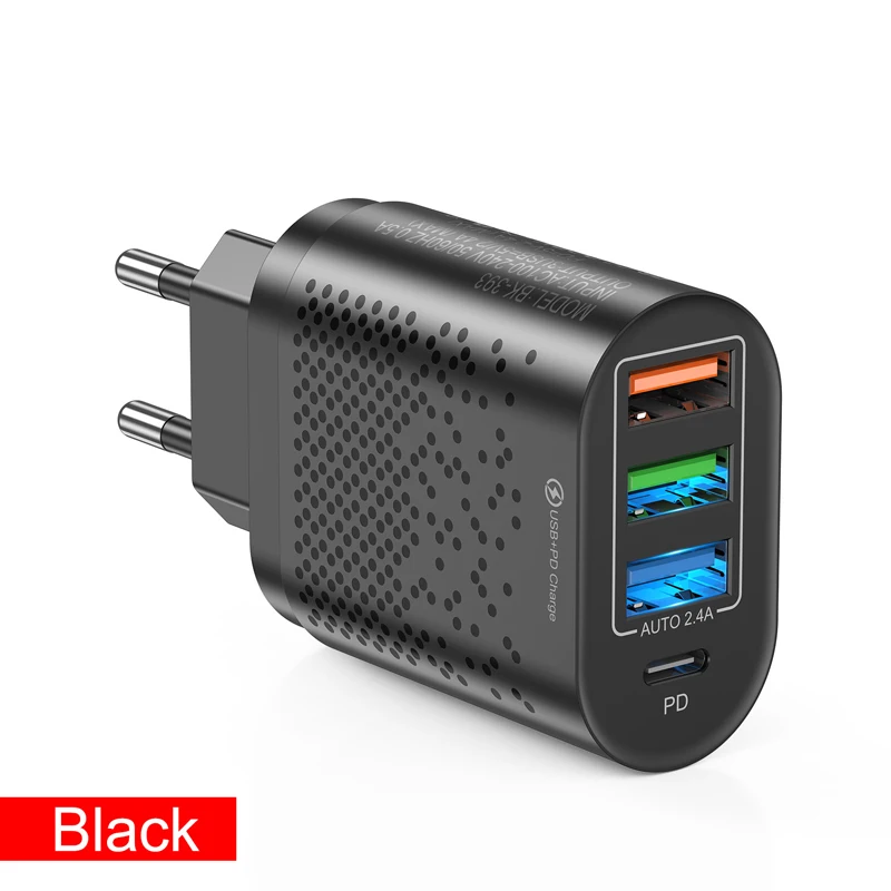 PD 48W USB Phone Charger Quick Charge 3.0 Multi Port Mobile Phone Charger For iPhone Samsung Xiaomi Huawei EU US UK Plug