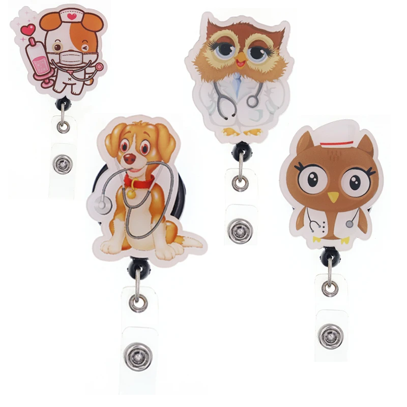 

Lailina New Style Acrylic Animal Dog Owl Badge Reel For Nursing Office Supply Hospital Accessories