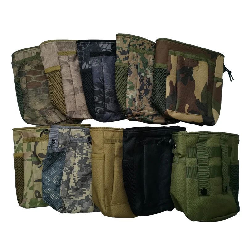 Outdoor Hunting Pouch Ammo Gun Tactical Magazine Pouch Camo Dump Drop Paintball Molle Pouch Bag Airsoft Accessories Equipment