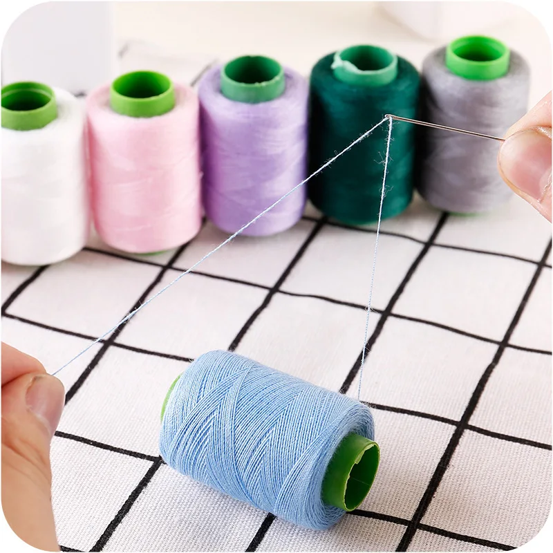 1/Roll Multicolor Hand Sewing threads Machine Embroidery Thread High Tenacity Polyester Craft Patch Steering-wheel Sewing Supp