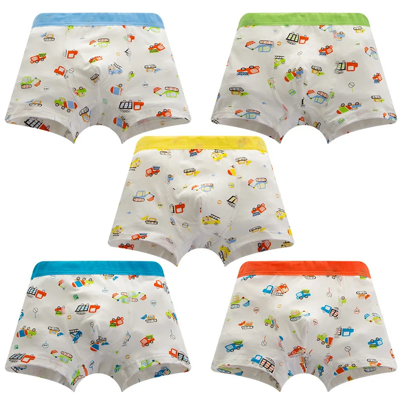 

5pcs/lot Cartoon car stretch modal children's boxer briefs 2-15T Baby Boys Underwears Kids Short Brief Children Boxer Panties