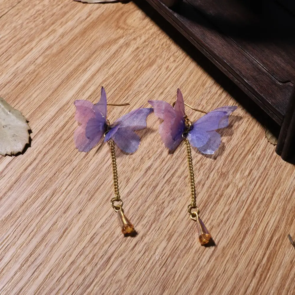10/20pcs Yarn Butterfly Wing Charms Pendants Connectors for DIY Earring Hand Made Material Crafts Jewelry Making Accessories