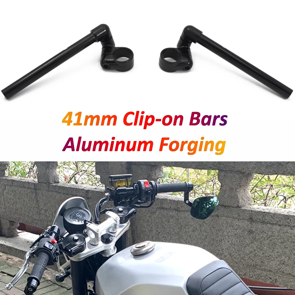 

Motorcycle 41mm Clipon Handle Bars CNC Aluminum Alloy Forging Adjustable Steering Wheel for Triumph Cafe Racer Royal Enfield